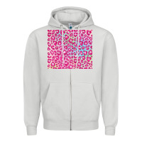 Dove Grey pink leopard glitter Zipper Hoodie - JahusDesignShop