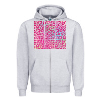 Heather Grey pink leopard glitter Zipper Hoodie - JahusDesignShop
