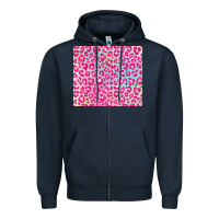 Navy pink leopard glitter Zipper Hoodie - JahusDesignShop