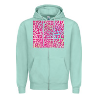 Seafoam pink leopard glitter Zipper Hoodie - JahusDesignShop