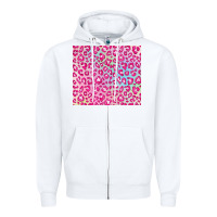 White pink leopard glitter Zipper Hoodie - JahusDesignShop
