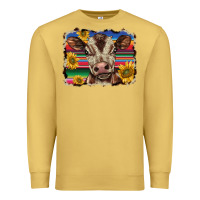 Antique Gold western background baby calf Premium Sweatshirt - BarkalooDesign