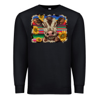 Black western background baby calf Premium Sweatshirt - BarkalooDesign