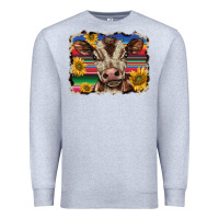 Heather Grey western background baby calf Premium Sweatshirt - BarkalooDesign
