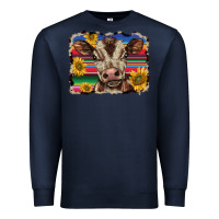 Navy western background baby calf Premium Sweatshirt - BarkalooDesign