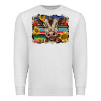 Oatmeal Heather western background baby calf Premium Sweatshirt - BarkalooDesign