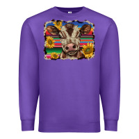 Purple western background baby calf Premium Sweatshirt - BarkalooDesign