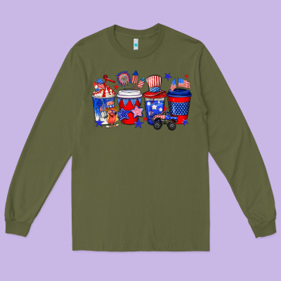 4th Of July Coffee Drinks Long Sleeve Tee Designed By Neo Western