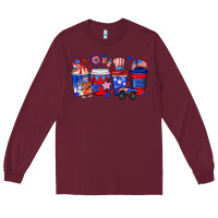 Burgundy 4th of July coffee drinks Long Sleeve Tee - Neo Western