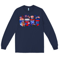Navy 4th of July coffee drinks Long Sleeve Tee - Neo Western