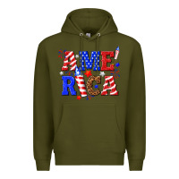 Army Green America Premium Hoodie - NancyCooperArtShop