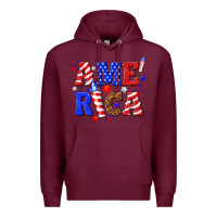 Burgundy America Premium Hoodie - NancyCooperArtShop