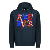 Navy America Premium Hoodie - NancyCooperArtShop