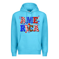 Ocean Blue America Premium Hoodie - NancyCooperArtShop