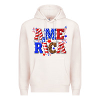 Pale Pink America Premium Hoodie - NancyCooperArtShop