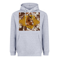 Heather Grey horse Heavyweight Hoodie - BarkalooDesign