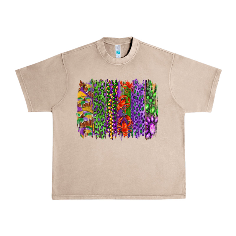 Mardi Gras Brush Strokes King Cake And Craw Fish Urban Heavy Tee by RanaPortraitStore | Teevron