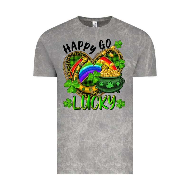 Happy Go Lucky Pot Of Gold And Rainbow Heart Vintage Tee by RanaPortraitStore | Teevron