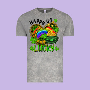 Happy Go Lucky Pot Of Gold And Rainbow Heart Vintage Tee Designed By Ranaportraitstore
