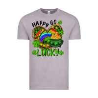 Vintage Zinc Happy Go Lucky Pot Of Gold And Rainbow Heart Vintage Tee - RanaPortraitStore