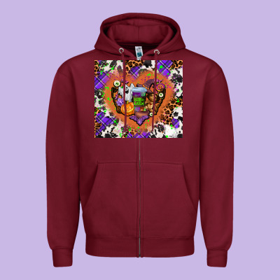 Halloween Heart Zipper Hoodie Designed By Adodesignshop