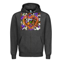 Charcoal Heather halloween heart Zipper Hoodie - AdoDesignShop