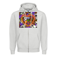 Dove Grey halloween heart Zipper Hoodie - AdoDesignShop