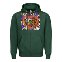 Sports Green halloween heart Zipper Hoodie - AdoDesignShop