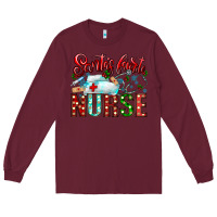 Burgundy santa is favorite nurse Long Sleeve Tee - CowhideDigitalArt