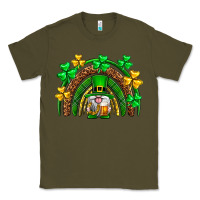 Army Green St. Patrick's Day gnome rainbow Classic Tee - Neo Western