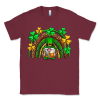 Burgundy St. Patrick's Day gnome rainbow Classic Tee - Neo Western
