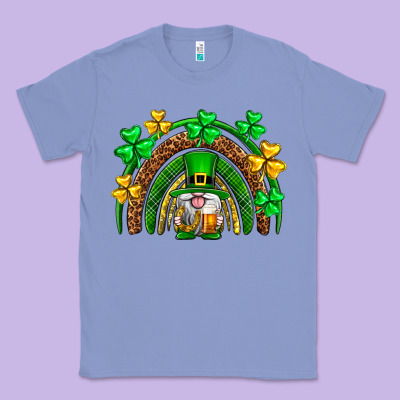 St. Patrick's Day Gnome Rainbow Classic Tee Designed By Neo Western