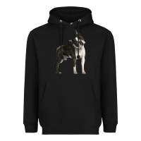 Black Boston Terrier Heavyweight Hoodie - LillyAllenDesigns