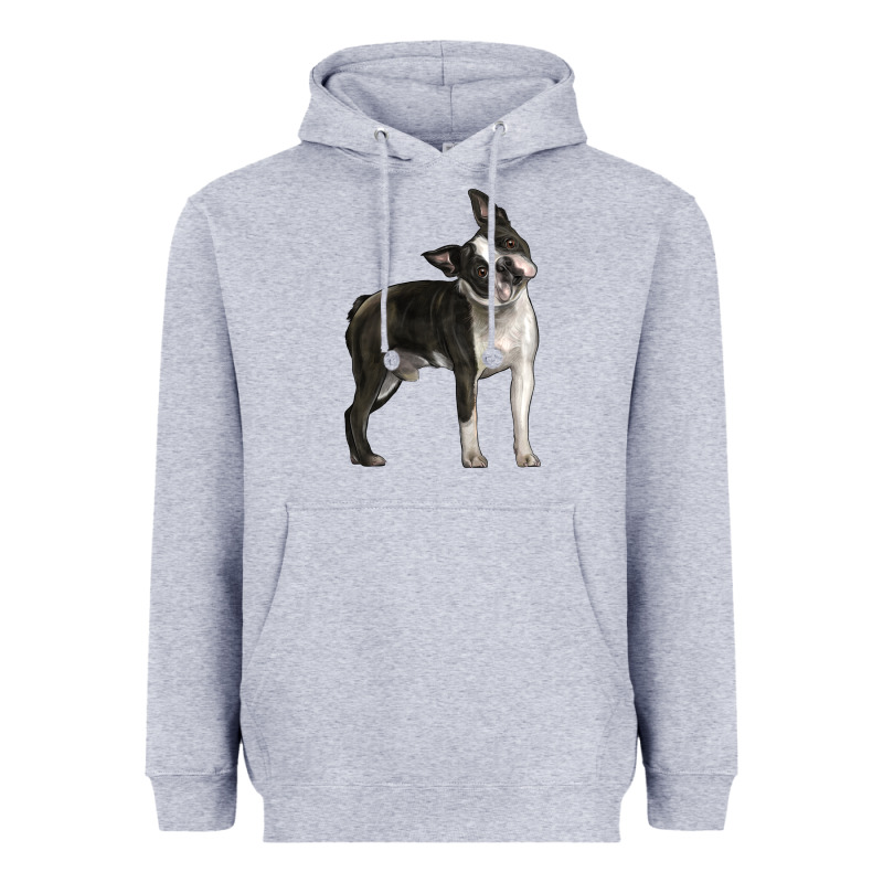 Boston Terrier Heavyweight Hoodie by LillyAllenDesigns | Teevron