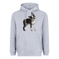 Heather Grey Boston Terrier Heavyweight Hoodie - LillyAllenDesigns