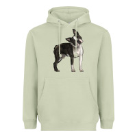 Matcha Boston Terrier Heavyweight Hoodie - LillyAllenDesigns