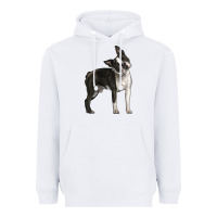 White Boston Terrier Heavyweight Hoodie - LillyAllenDesigns