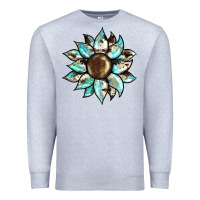 Heather Grey sunflower Premium Sweatshirt - BarkalooDesign