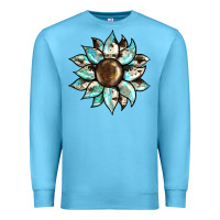Ocean Blue sunflower Premium Sweatshirt - BarkalooDesign