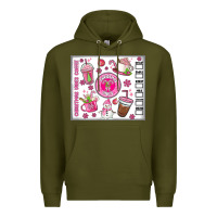 Army Green christmas vibes coffee Premium Hoodie - MaliasSmallBusiness