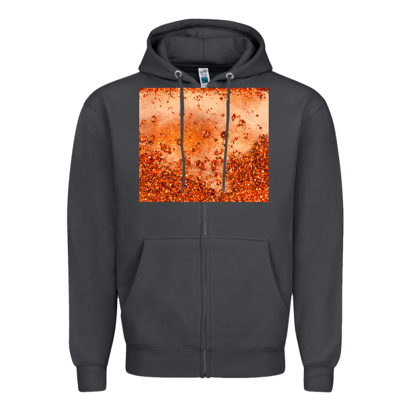 Orange Glitter Tumbler Zipper Hoodie by JahusDesignShop | Teevron