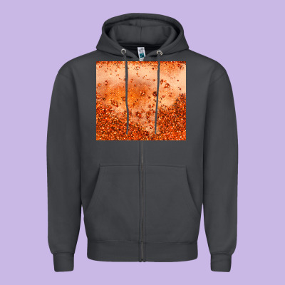 Orange Glitter Tumbler Zipper Hoodie Designed By Jahusdesignshop