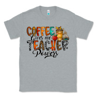 Heather Grey coffee gives me teacher Classic Tee - CowhideDigitalArt