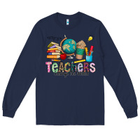 Navy Teachers Change The World Long Sleeve Tee - CowhideDigitalArt