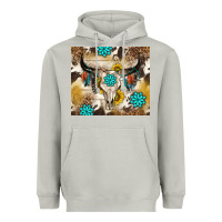 Moon Dust cowhide leopard bull skull gemstone Heavyweight Hoodie - NancyCooperArtShop