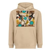 Mushroom cowhide leopard bull skull gemstone Heavyweight Hoodie - NancyCooperArtShop