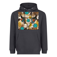 Smoke cowhide leopard bull skull gemstone Heavyweight Hoodie - NancyCooperArtShop