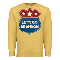 Antique Gold Let's Go Brandon Shield Patch Premium Sweatshirt - Jasminsmagicworld