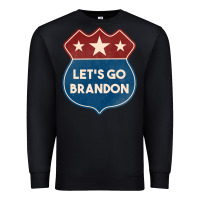 Black Let's Go Brandon Shield Patch Premium Sweatshirt - Jasminsmagicworld