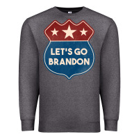 Charcoal Heather Let's Go Brandon Shield Patch Premium Sweatshirt - Jasminsmagicworld